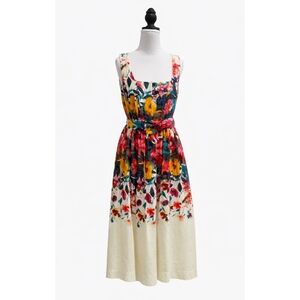 Maison Tara Multicolor Floral Midi Dress